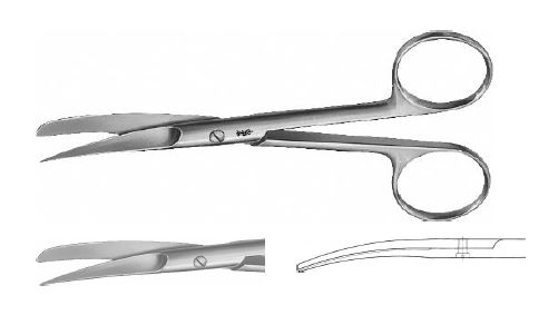 Ножиці для країв рани вигнуті 130 мм